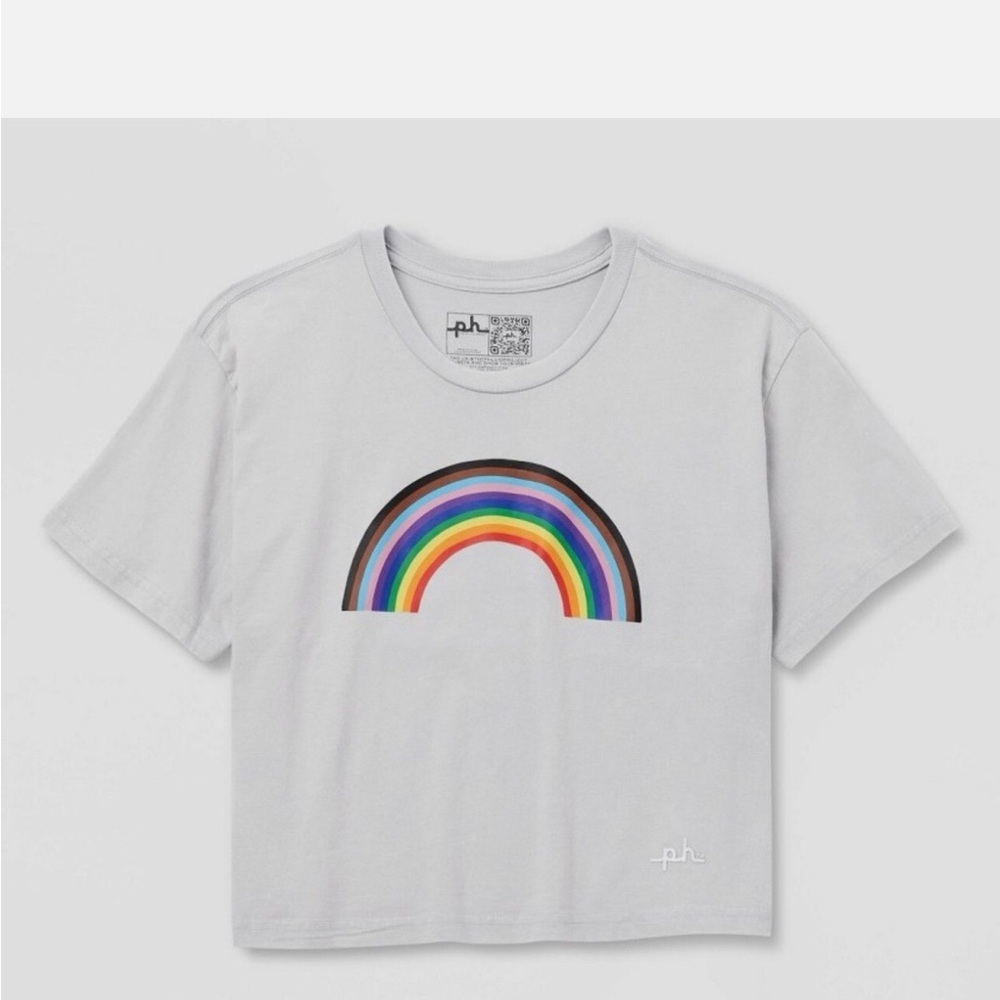 Pride Adult The PHLUID Project
Short Sleeve Rainbow Cropped T-
Shirt 🌈Gray new